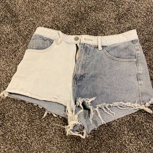 Jean two-toned shorts